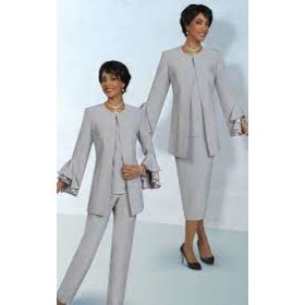 Casual Elegance By BenMarc 18385 ( 3pc Womens Pant Suit With Long Jack